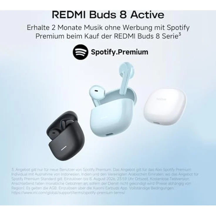 Xiaomi Redmi Buds 8 Active, True-Wireless In-Ear Bluetooth 5.4 Kopfhörer mit KI-Rauschunterdrückung, schwarz – Bild 3