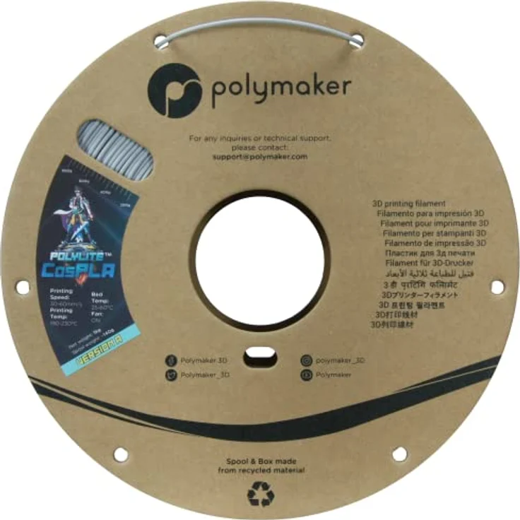 Polymaker PolyLite™ CosPLA, 1.75mm 3D-Druckmaterial, 1kg, Version A mit hervorragenden Schleif Eigenschaften für Cosplay – Bild 3