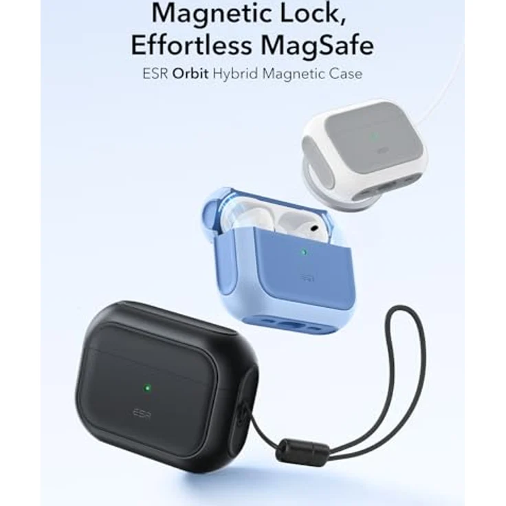 ESR Hülle für AirPods Pro 3, MagSafe-kompatible Vollschutz-Hülle mit Handschlaufe, Schwarz – Bild 3
