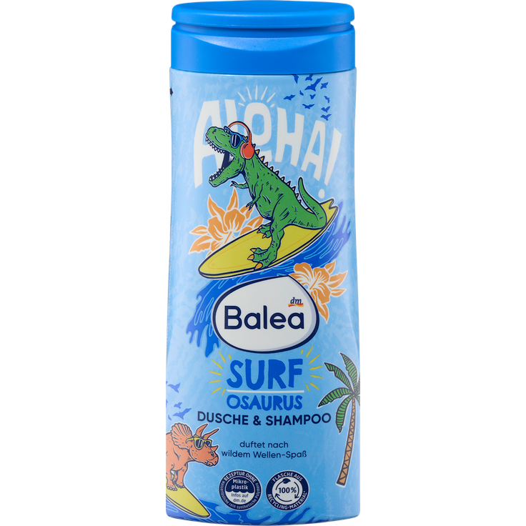 Balea Kinder Duschgel & Shampoo 2in1 Surfosaurus, 300 ml