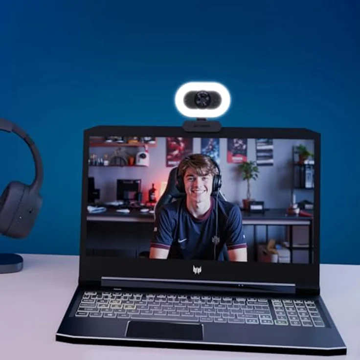 streamplify Streamplify CAM PLUS, Full-HD Webcam mit 60 fps, integriertes Ringlicht, Autofokus und Stereo-Mikrofon – Bild 7