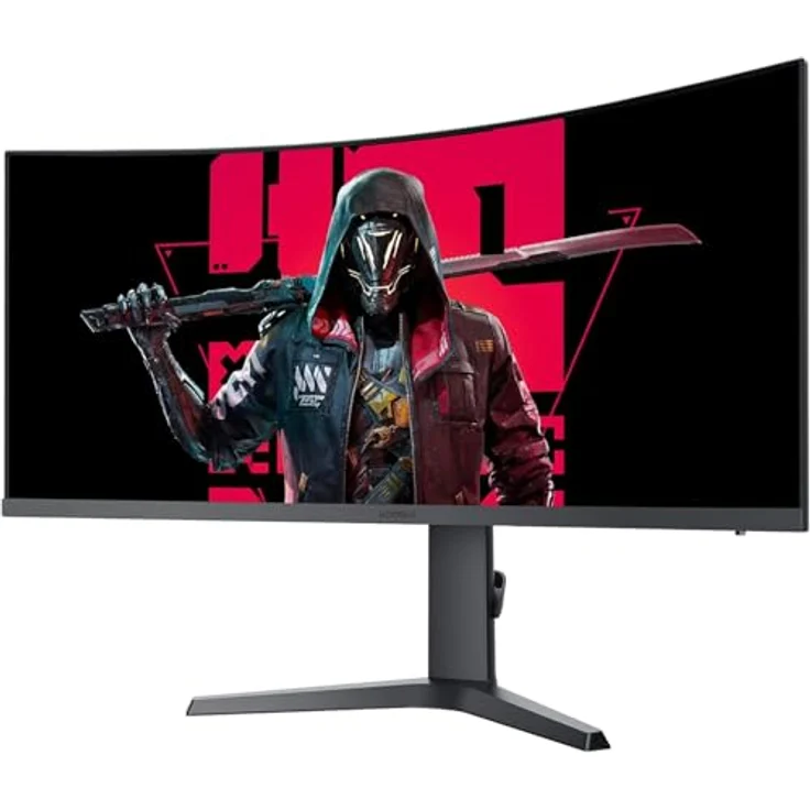 KOORUI 34E6UC 34 Zoll Ultrawide Curved Gaming Monitor, 180Hz, UWQHD 3440x1440, HDR 400, 1ms Reaktionszeit, Adaptive Sync, Höhenverstellbar, 2xHDMI & Display Port – Bild 2