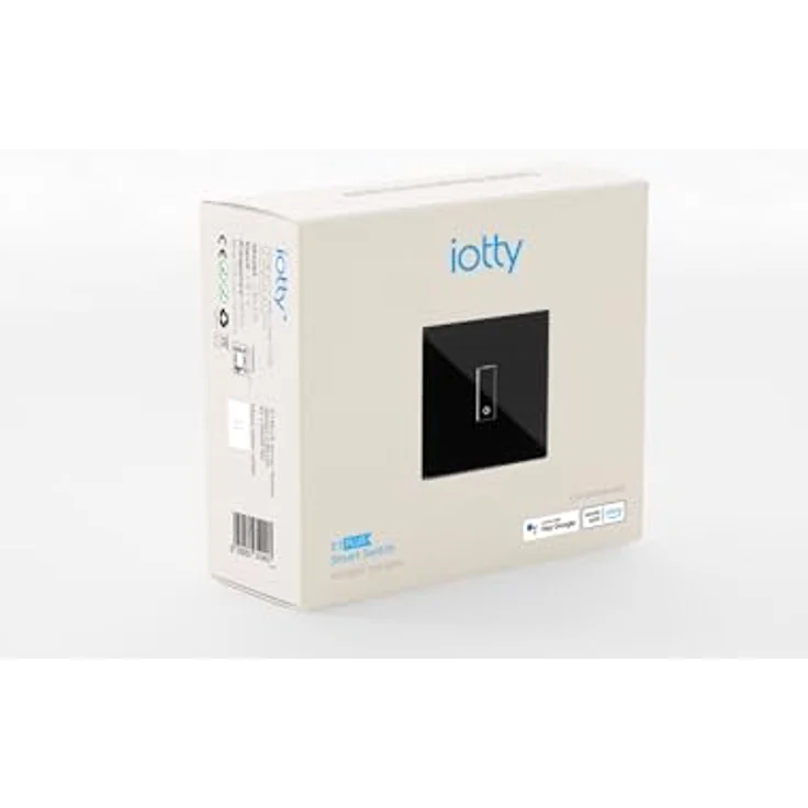 iotty E1 PLUS, intelligenter WiFi-Schalter für Licht und Tore, kompatibel mit Google Home, Alexa und Siri, iOS/Android App, beleuchtetes Glas-Touchfeld, Temperatur- und Helligkeitssensoren, Weiß – Bild 2