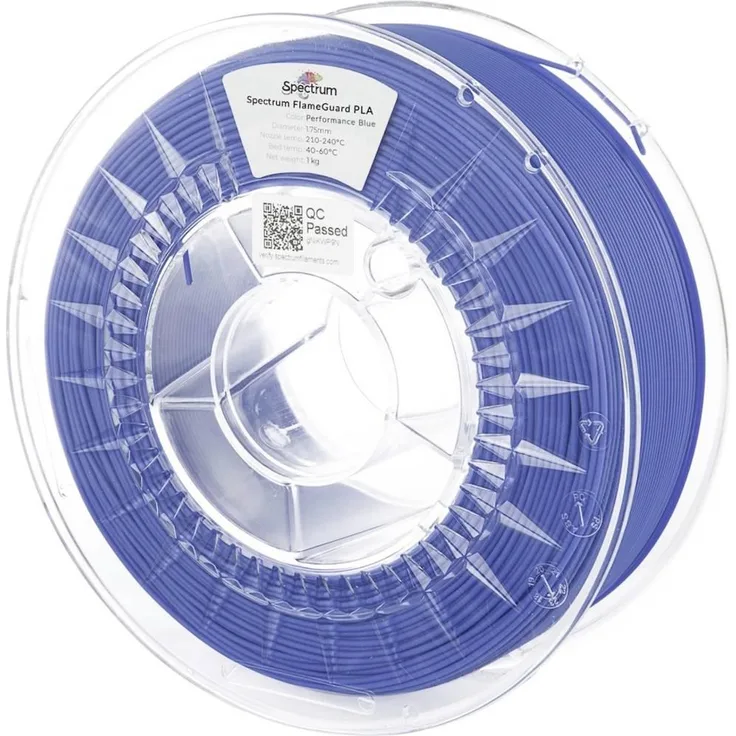 Spectrum Filaments 81453 FlameGuard PLA Filament, flammhemmend und hitzebeständig, 1000 g, Blau