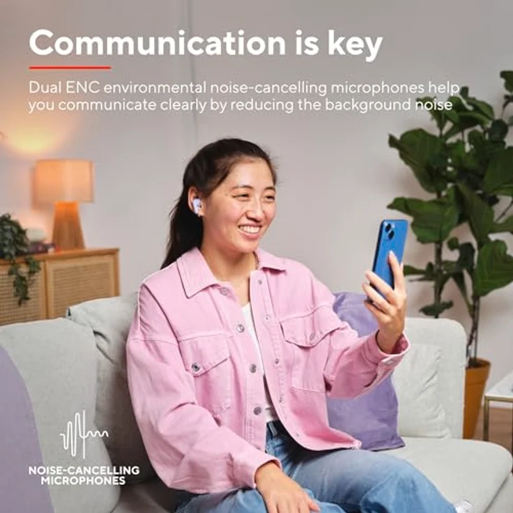 Trust Yavi Enc Earbuds, kabellose In-Ear Kopfhörer in Lila mit hochwertigem Sound – Bild 4