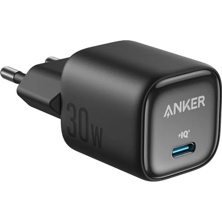 Anker 30W USB-C Ladegerät, kompakt mit GaN-Technologie und 1m USB-C-Kabel, Schwarz