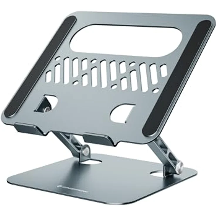 Conceptronic THANA10G Faltbarer Laptopständer, höhenverstellbar, grau, mit rutschfesten Pads aus Aluminium – Bild 5