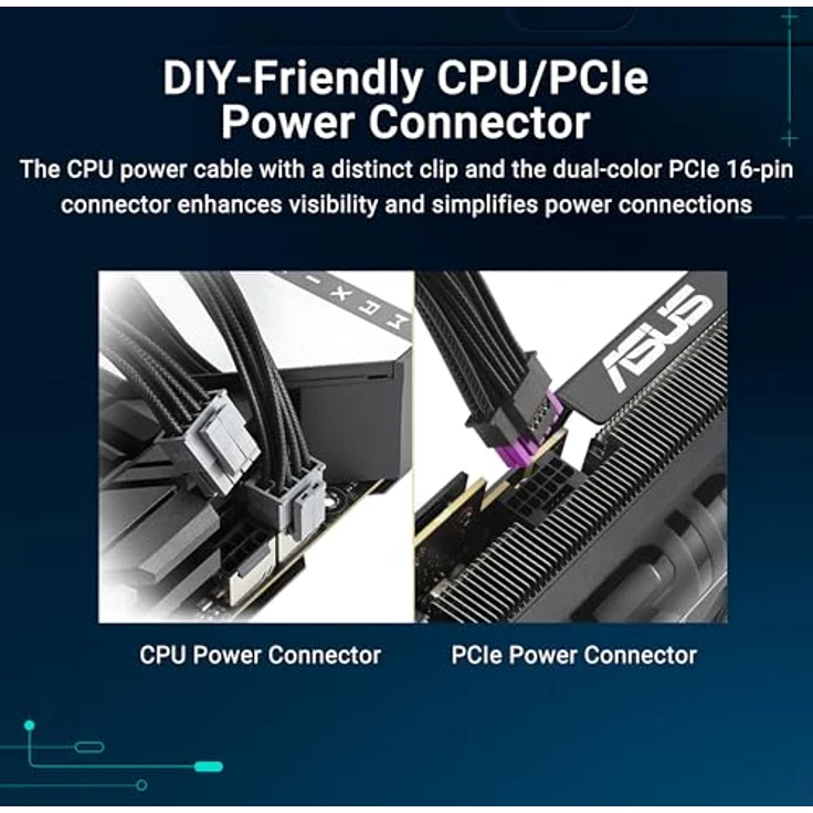 ASUS PRO WS 1600P, 1600 W PC Netzteil mit 80 PLUS Platinum-Zertifizierung, modularem Kabelmanagement, schwarz – Bild 6
