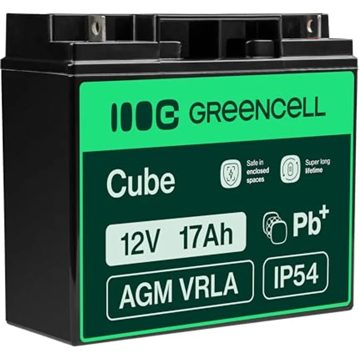 Green Cell AGM51 AGM 12V/17Ah VRLA AGM, Bleisäurebatterie in Schwarz – Bild 1