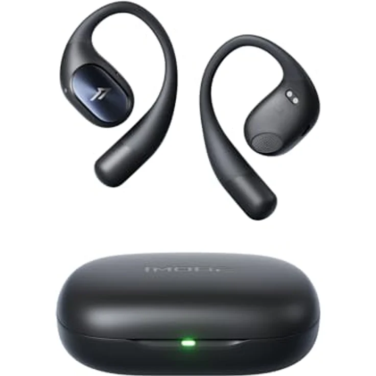 1MORE S31 Open Ear Kopfhörer Bluetooth 5.3, Ultraleichte Kopfhörer Kabellos mit Ohrbügel, Headphones mit ENC Mikrofon, 38 Std. Spielzeit, IPX5, Druckvoller Bass, Ohrhörer für Sports/Fitness, in Schwarz – Bild 1