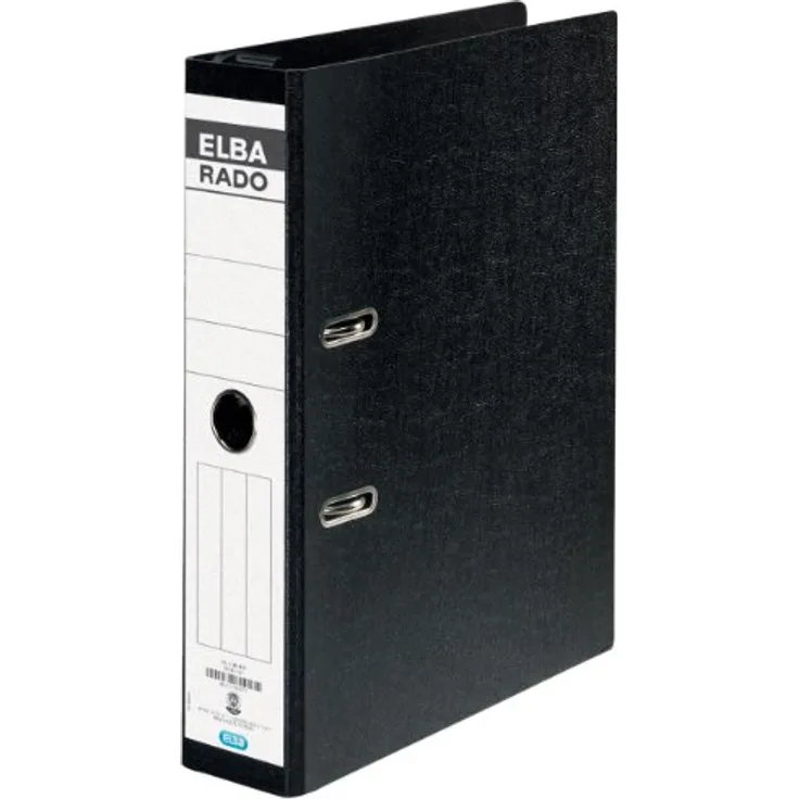 Generic Aktenordner Elba Hängeordner rado A4 7,5cm Rücken, Bügel Kunststoff, schwarz - Qualitäts-Hebelmechanik, umweltbewusst mit Blauem Umweltengel, stabiler Kartonmaterial