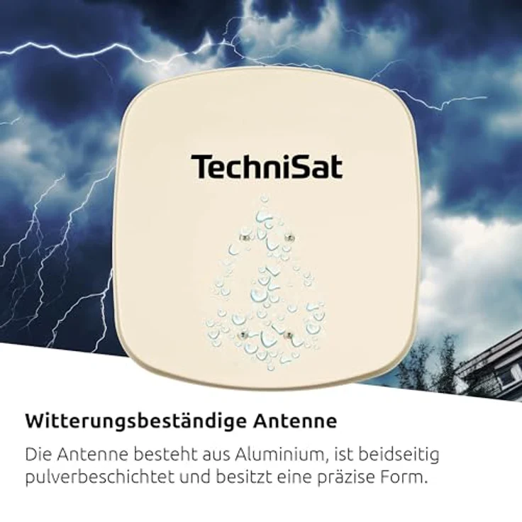 TechniSat DIGIDISH 45 – Satelliten-Schüssel für 4 Teilnehmer, 45 cm kleine Sat Anlage in beige – Bild 5