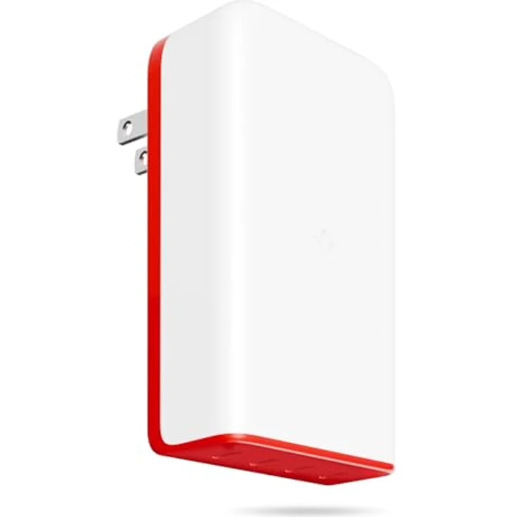 TwelveSouth PlugBug Travel 120W, USB-C Ladegerät mit Find My, kompaktes Design in Weiss und Rot, 4 Anschlüsse – Bild 1