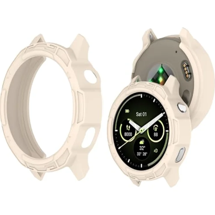 GIOPUEY Hülle für Garmin Venu 4 41mm, TPU Silikon Schutz Case mit präziser Passform und beige Farboption – Bild 1
