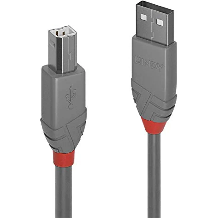 2m USB 2.0 Typ A an B Kabel Anthra Line (36683) – Bild 4