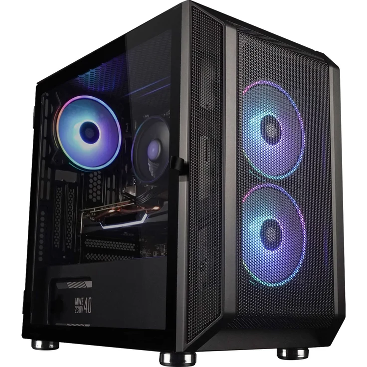 Kiebel Gaming PC Citadel V AMD Ryzen 5 5500, 32GB DDR4, NVIDIA RTX 4060 8 GB, 2TB SSD (ATX), Schwarz