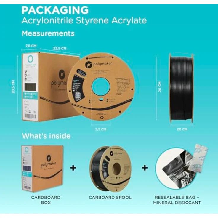 Polymaker PolyLite ASA Transparent, 3D Filament 1,75 mm, 1.000 g mit UV-Beständigkeit und Wetterfestigkeit – Bild 7