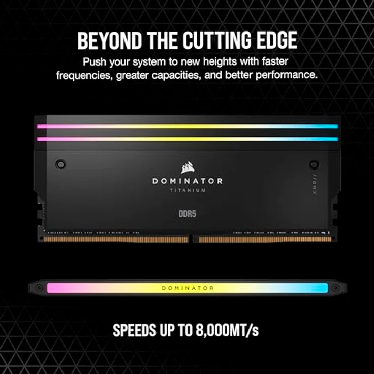 CORSAIR Dominator Titanium RGB DDR5 RAM 96GB (2x48GB) DDR5 6400MHz CL32 Intel XMP iCUE-Kompatibler Computerspeicher - Schwarz (CMP96GX5M2B6400C32) – Bild 3