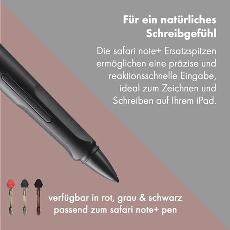 Lamy safari Note+ Ersatzspitze grey (2 Stk.) - Austauschbare Z130 Spitze - Stylus Pen Spitzen, iPad Schutz, einbau passt für Apple Pencil Alternative Lamy safari Note+ – Bild 2