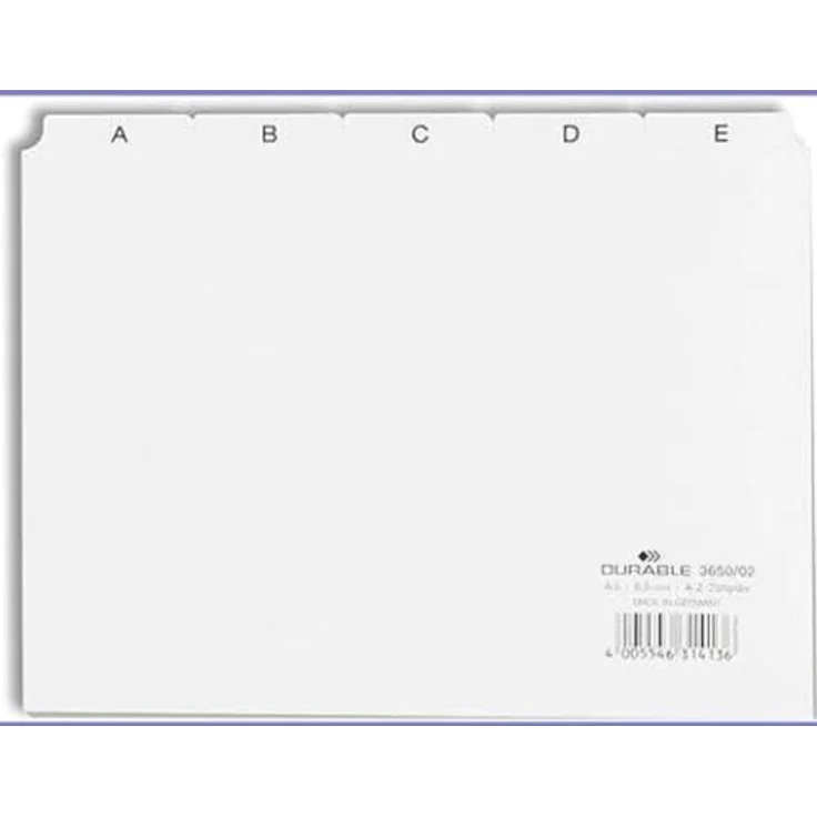DURABLE Aktenordner DURABLE Leitregister A5 A-Z 25-tlg 3650/02 Kartei-Register, weiße Kunststoff-Taben mit individuell beschriftbaren Rückseiten – Bild 3