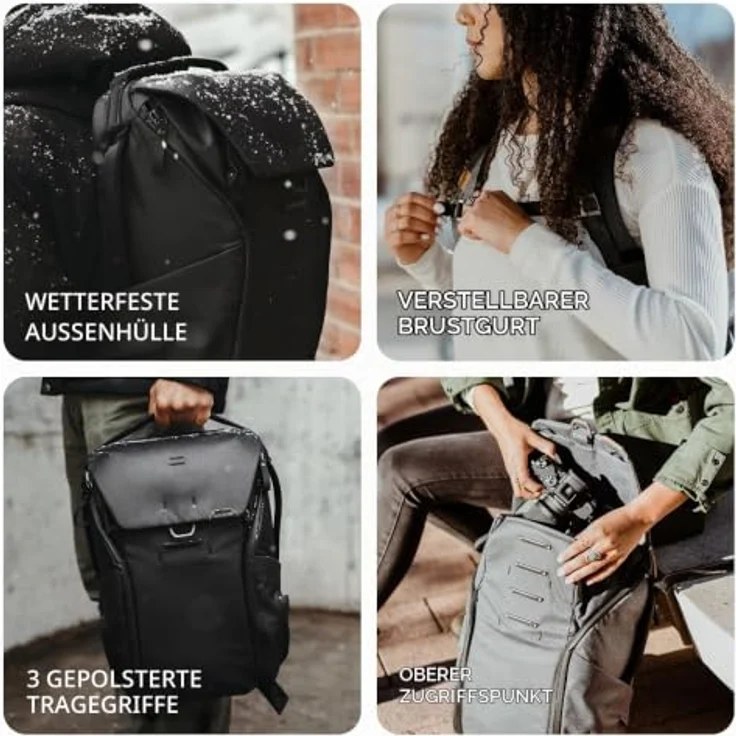 Peak Design Everyday Backpack 20L, Fotorucksack mit MagLatch-Hardware, wetterfest aus 100% recyceltem Nylon, erweiterbar um 3L, grün – Bild 4