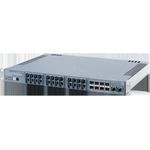 Siemens Managed, Netzwerk Switch mit SCALANCE XR326-8, 24x 100/1000 Mbit/s Ports, 2x 1000/10000Mbit/s RJ45 Port, 8x 1G/10G SFP+, LED-Diagnose, Office Features (RSTP, VLAN, IGMP), 2x AC 230V, IP20