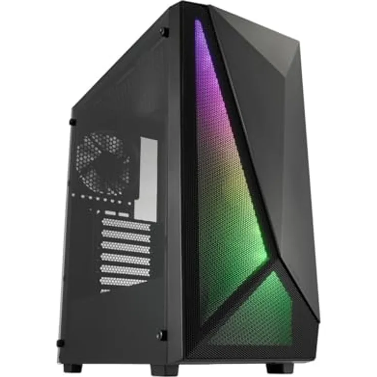 FSP CST195A schwarzes ATX-Tower-Gehäuse, vorinstallierte 4 x 120 mm Lüfter, unterstützt bis zu 160 mm CPU-Kühler & 340 mm Grafikkarten