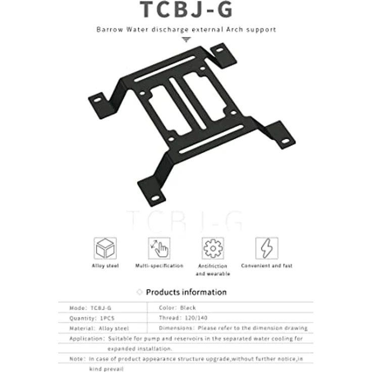 Barrow Ausgleichsbehälterhalterung 120mm - schwarz, zur Befestigung am Radiator-Lüfter – Bild 3