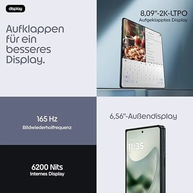 Motorola razr fold 512GB, Smartphone mit 8,1 Zoll 2K-Display und erstklassigem Kamerasystem, Schwarz – Bild 3