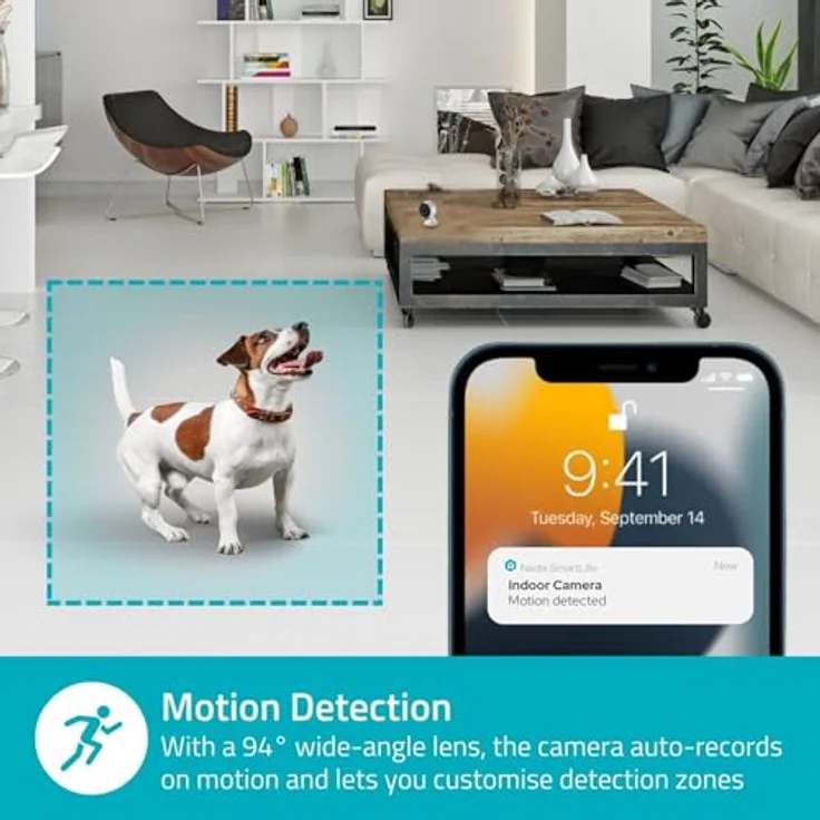 Nedis SmartLife Innenkamera, 3MP Full HD 1296p, Wi-Fi, Nachtsicht bis 10m, Bewegungserkennung, Weiß – Bild 4