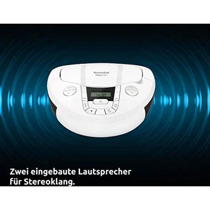 TechniSat Viola CD-1 - tragbarer Stereo CD-Player, Boombox mit Tragegriff (Netz- und Batteriebetrieb, UKW, Bluetooth, 2 x 1 Watt) – Bild 6