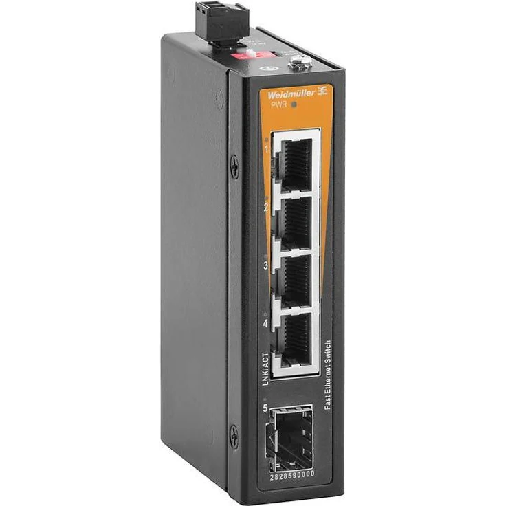 Weidmüller IE-SW-ELB-05-4TX-1FESFP, unmanaged Fast Netzwerk Switch mit 5 Ports