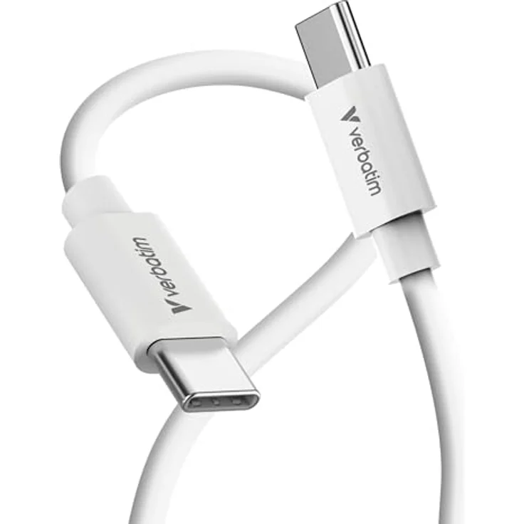 Verbatim Essentials USB-C auf USB-C Kabel, 3,0m, 480Mbit/s, 100W QC, weiss – Bild 1
