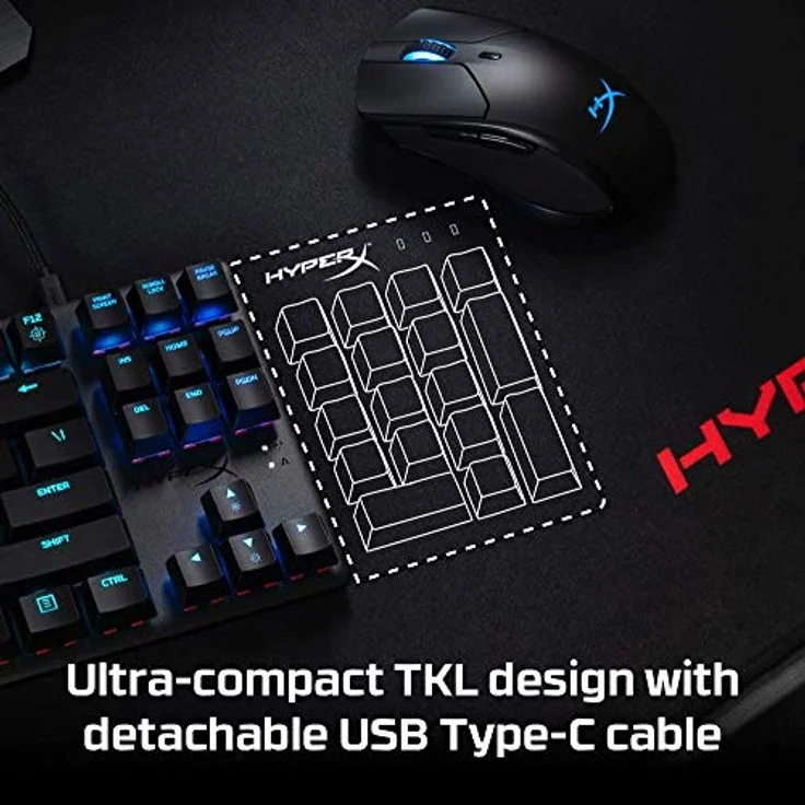 Kingston HyperX Alloy Origins Core, LEDs RGB, HyperX BLUE, USB, US QWERTY (HX-KB7BLX-US) – Bild 2