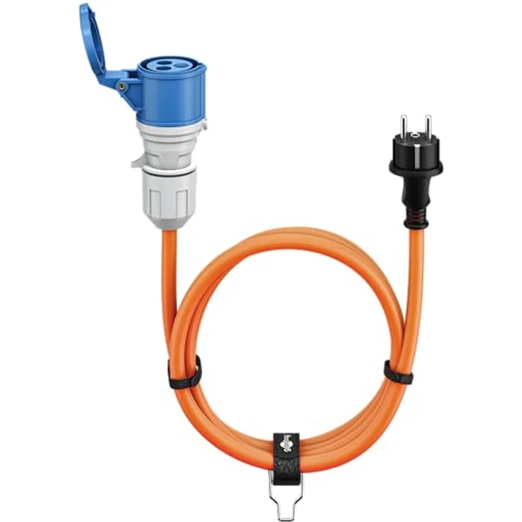 Goobay Camping Adapterleitung 1,5 m, orange, 2 CEE-Buchsen, IP44, für Außenbereich – Bild 1