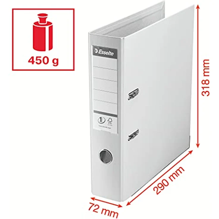 ESSELTE Aktenordner, für Format A4, PP, Rückenbreite 75 mm – Bild 5