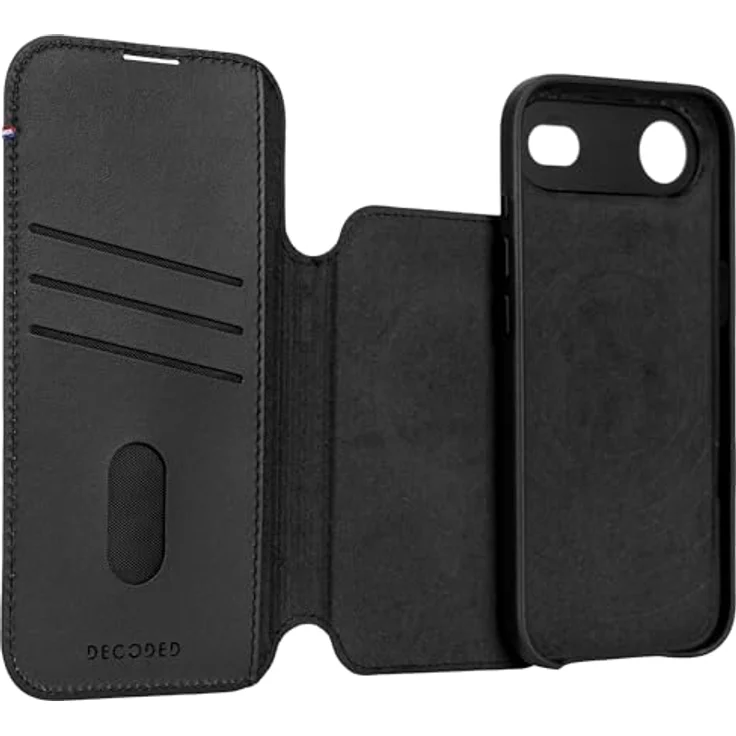 Decoded 2-in-1 Lederhülle für iPhone 17 Air, Abnehmbare Wallet aus Premium ECCO Leder, MagSafe-kompatibel, Fallschutz, Kratzfest, Schwarz – Bild 5
