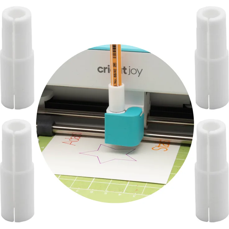 TSB Werk 4x Stiftehalter für Cricut Joy, Adapter für STABILO 68 / 88, stabiler Kunststoff, weiß