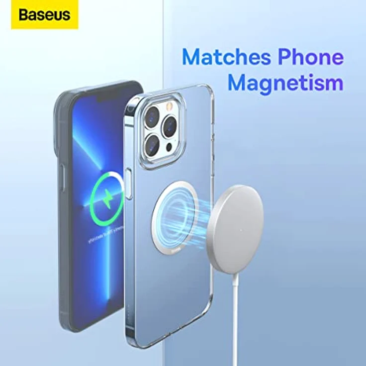 Baseus PCCH000012 Halo Series Magnetring, 2-teilig aus Metall, silber, abziehbar und wiederverwendbar, optimal für kabelloses Laden – Bild 5