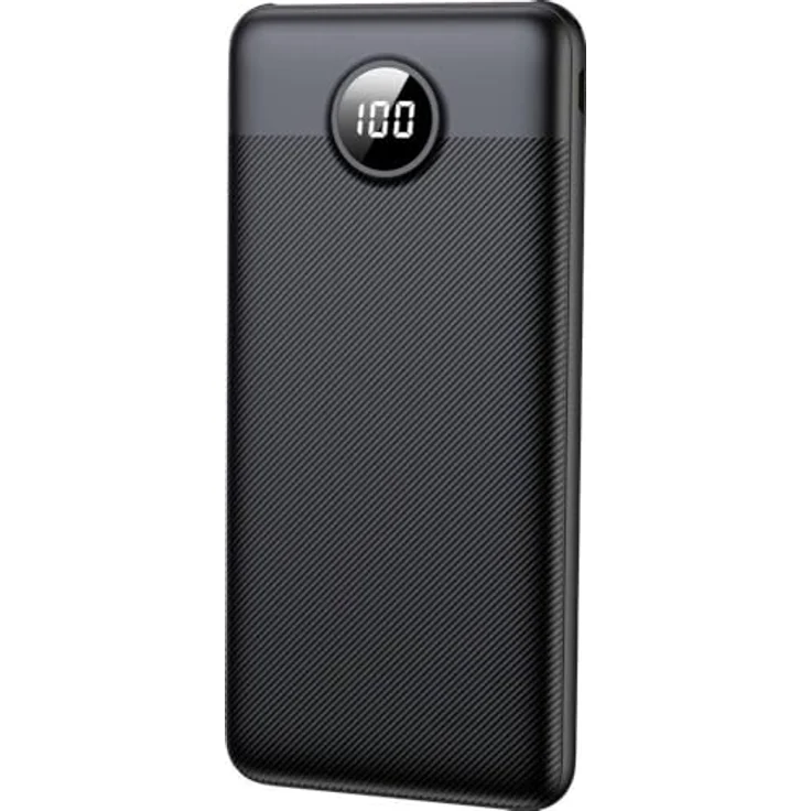 XCell Powerbank X10000PD, 10.000 mAh Powerbank mit PD 20W, USB-C und 2 USB QC 3.0 Anschlüssen, kompakt und leicht, digitale Anzeige, 220 g