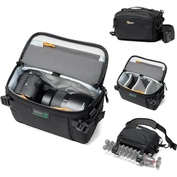 Lowepro ProTactic Lite SLX 110 AW III Kamera-Umhängetasche, 4 l Volumen, für DSLR/spiegellose Kameras, recyceltes Gewebe, grün – Bild 1