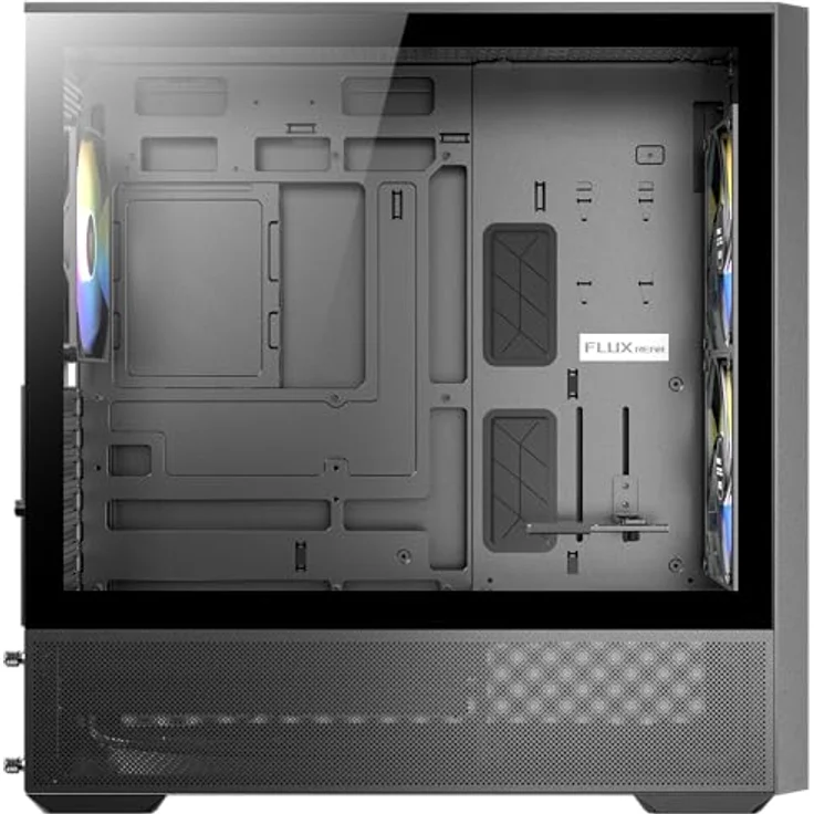 Antec FLUX Rear Midi Tower PC Gehäuse, ATX/Micro-ATX/ITX, schwarz, mit RGB-Beleuchtung und verbessertem Kabelmanagement – Bild 28