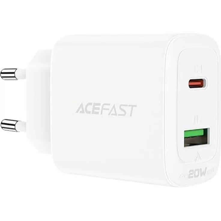 ACEFAST Wall Charger A25, USB + USB-C, PD 20 W (weiß)