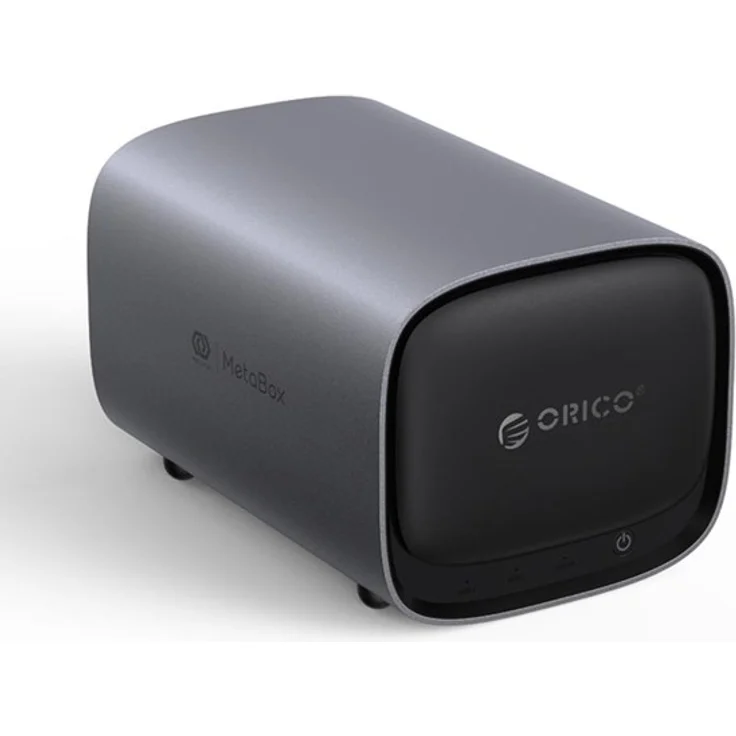 ORICO HS200 MetaBox Pro, 2-Bay NAS Server mit Intel Quad-Core, 8GB RAM, CyberData OS und ZFS-Datenintegrität, bis zu 60TB erweiterbar