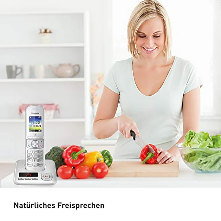 Panasonic Schnurlostelefon KX-TGH720GG mit Anrufbeantworter, Farbdisplay und Babyphone – Bild 2