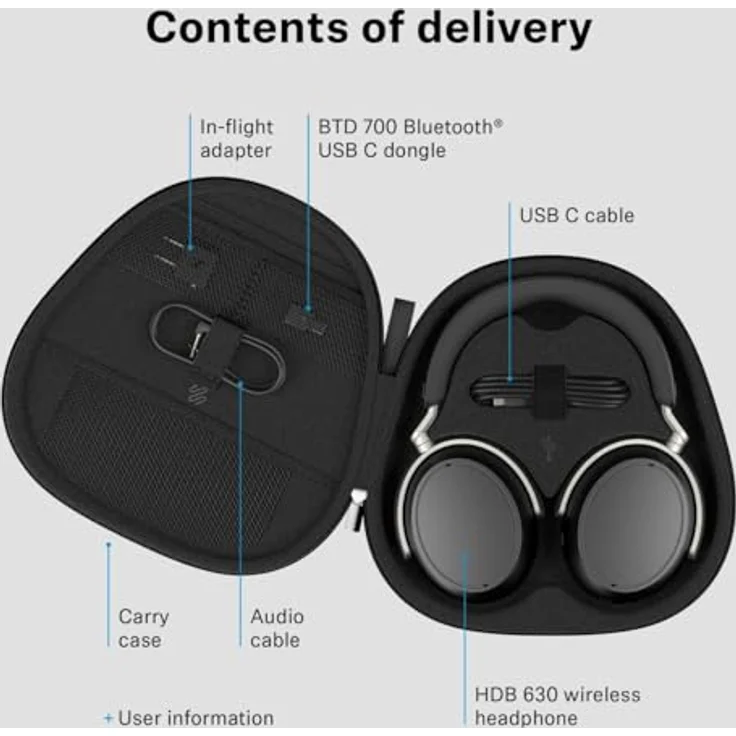 Sennheiser HDB 630 Hi-Fi-Kopfhörer mit 60h Akku, adaptivem ANC, aptX HD, Schnellladung & Bluetooth-Dongle – Bild 9