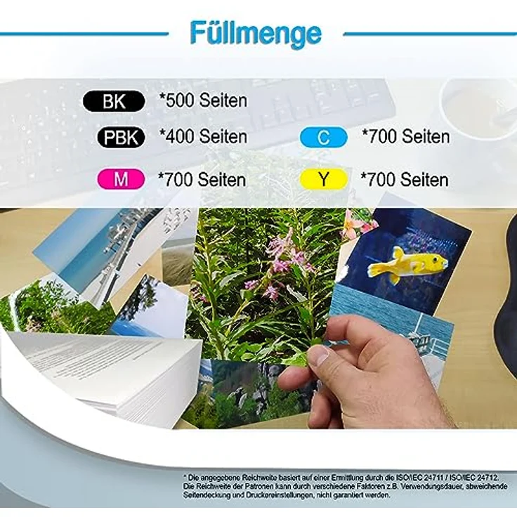 Druckerparadies 10er Multipack für Epson 26XL Tintenpatronen Set - hohe Kapazität, 5 Farben, kompatibel mit XP510 XP520 XP600 XP605 XP610 XP615 XP620 XP625 XP700 XP710 XP720 – Bild 5