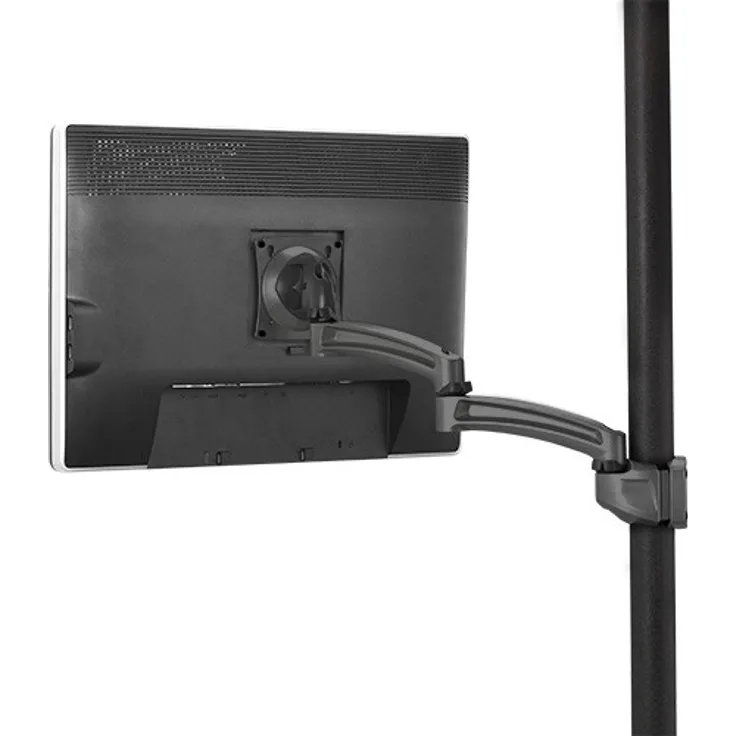 Chief Kontour K2P, Pole Mount Articulating Arm für Single Monitor, silber-schwarz, manuell höhenverstellbar, optimaler Sehkomfort, einfache Montage