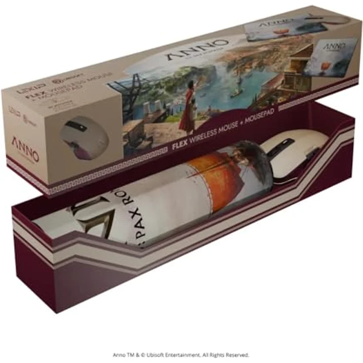 Lexip LEXIP X Ubisoft Anno 117 Bundle, kabelgebundene Gaming-Maus mit 6 programmierbaren Tasten und Mikrotexturiertem Mousepad 35x25 cm – Bild 5