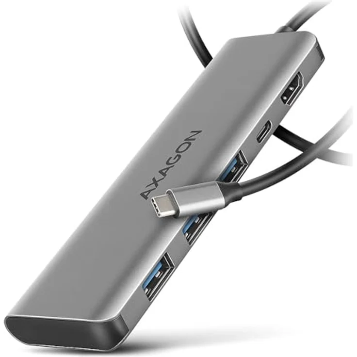 AXAGON HMC-5H USB-C 3.2 Gen 1 Hub, 3X USB-A, 4K HDMI, PD 100W - Silber – Bild 1